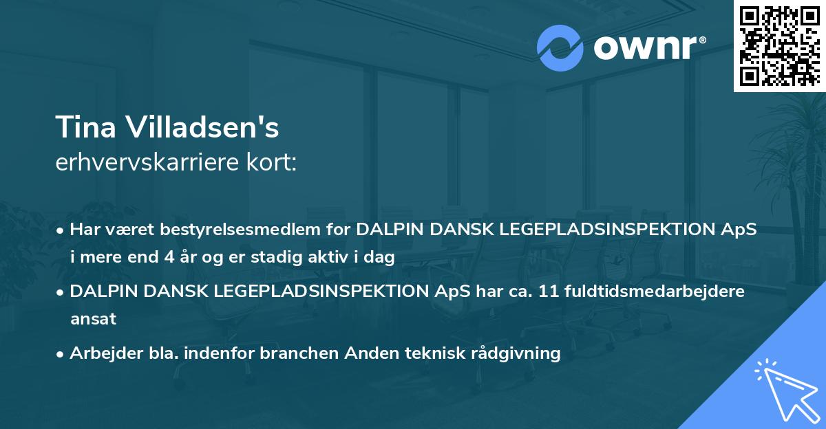 Tina Villadsen's erhvervskarriere kort