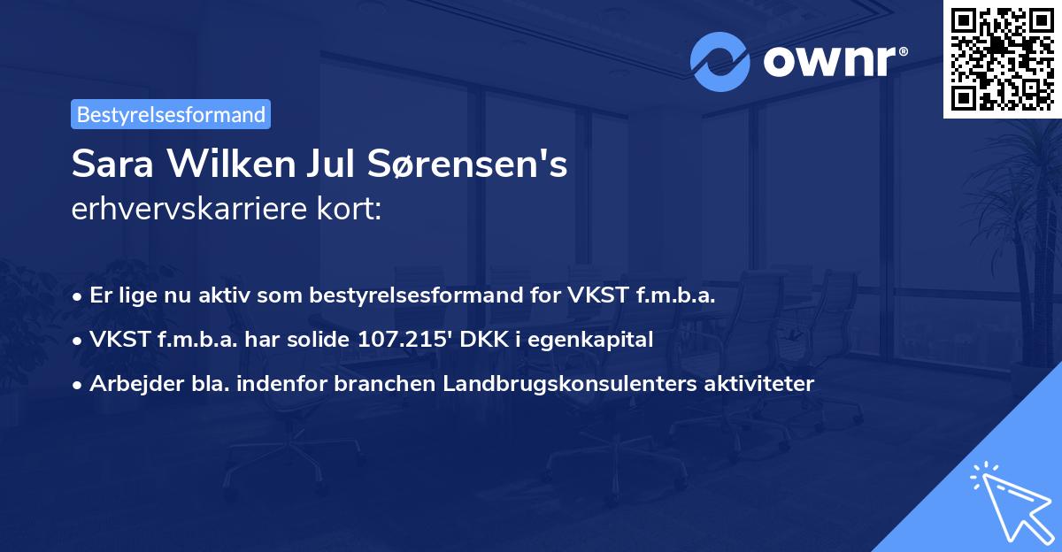 Sara Wilken Jul Sørensen's erhvervskarriere kort