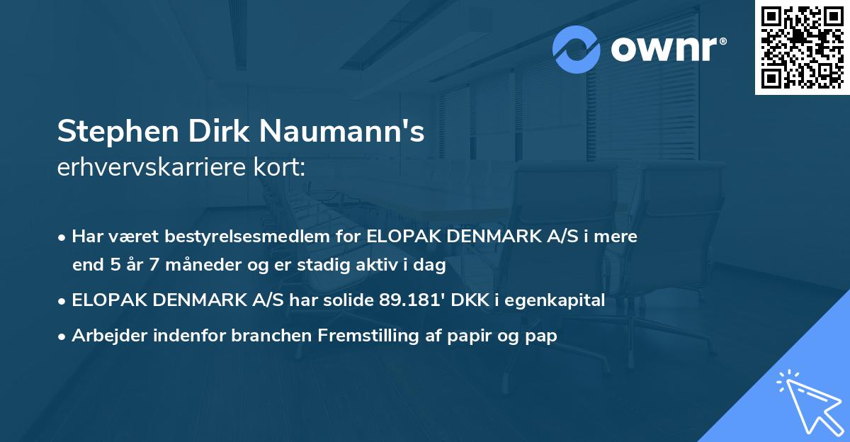 Stephen Dirk Naumann's erhvervskarriere kort