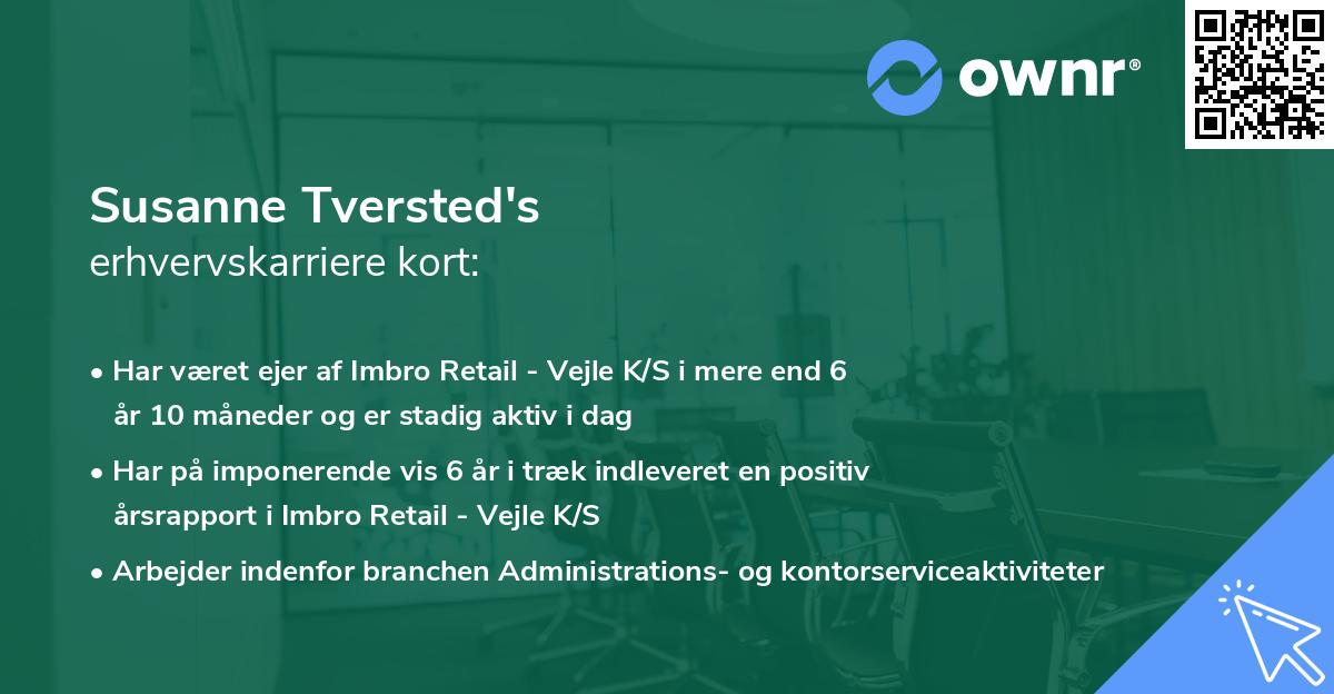 Susanne Tversted's erhvervskarriere kort