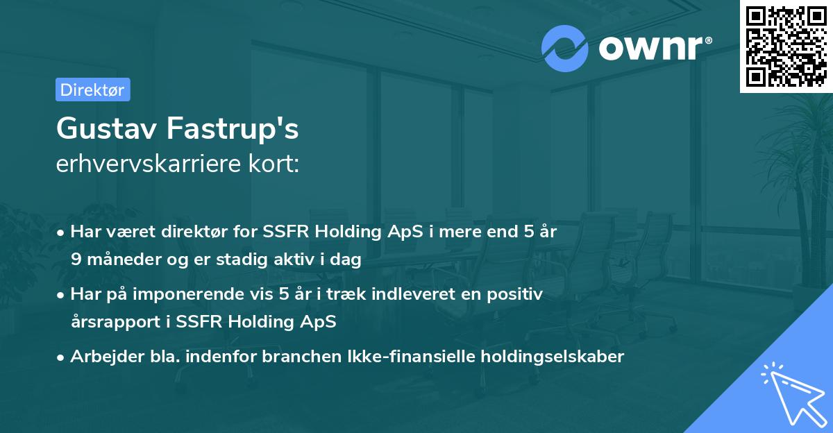 Gustav Fastrup's erhvervskarriere kort
