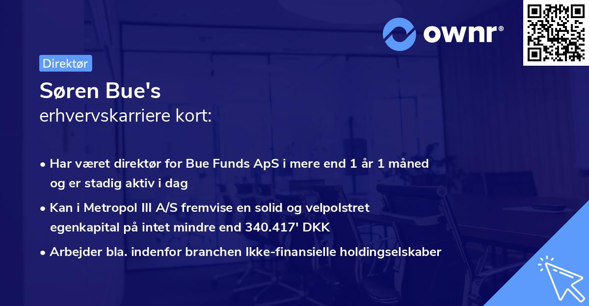 Søren Bue's erhvervskarriere kort