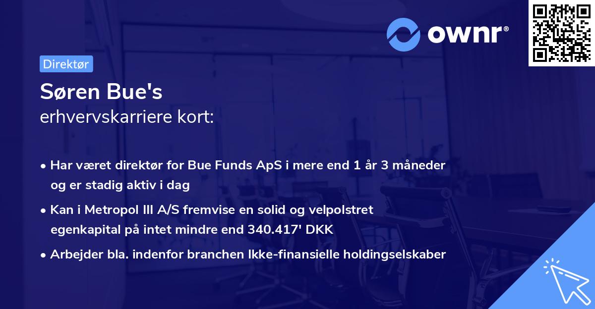 Søren Bue's erhvervskarriere kort
