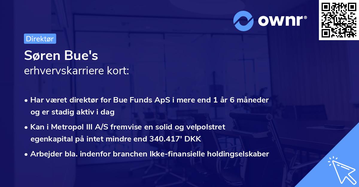 Søren Bue's erhvervskarriere kort
