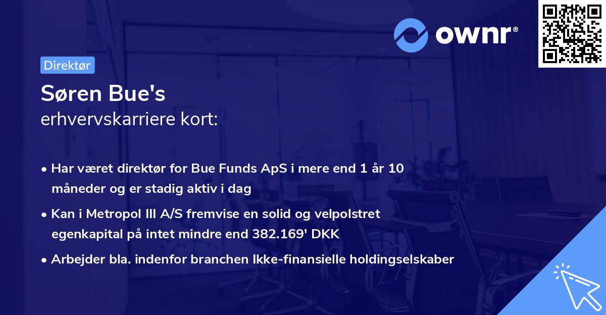 Søren Bue's erhvervskarriere kort