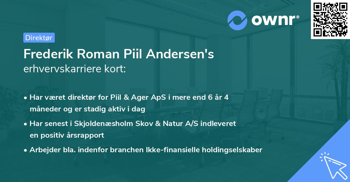 Frederik Roman Piil Andersen's erhvervskarriere kort
