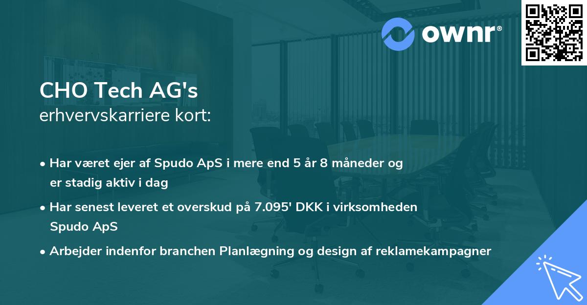 CHO Tech AG's erhvervskarriere kort