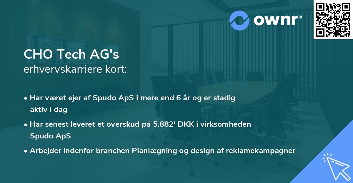 CHO Tech AG's erhvervskarriere kort