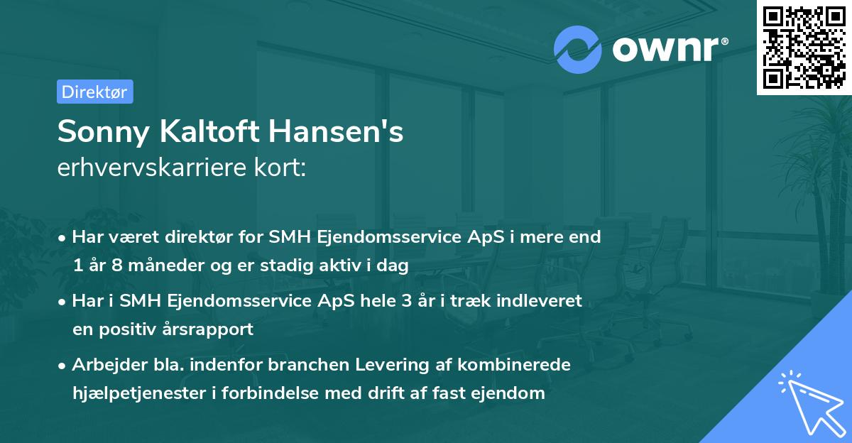 Sonny Kaltoft Hansen's erhvervskarriere kort