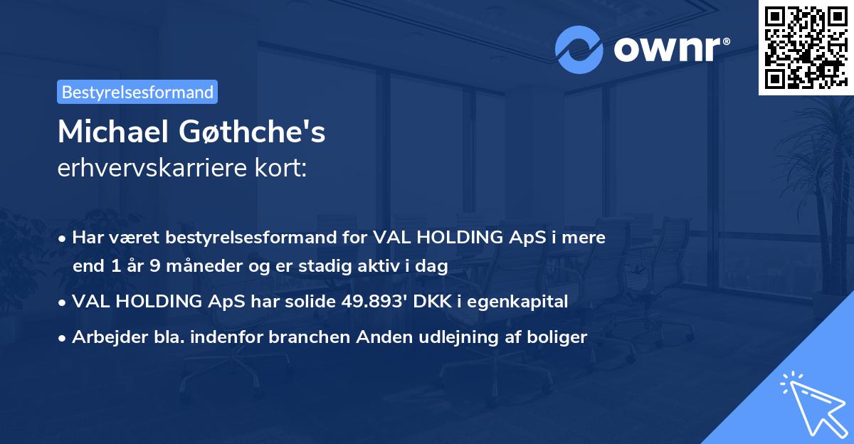 Michael Gøthche's erhvervskarriere kort