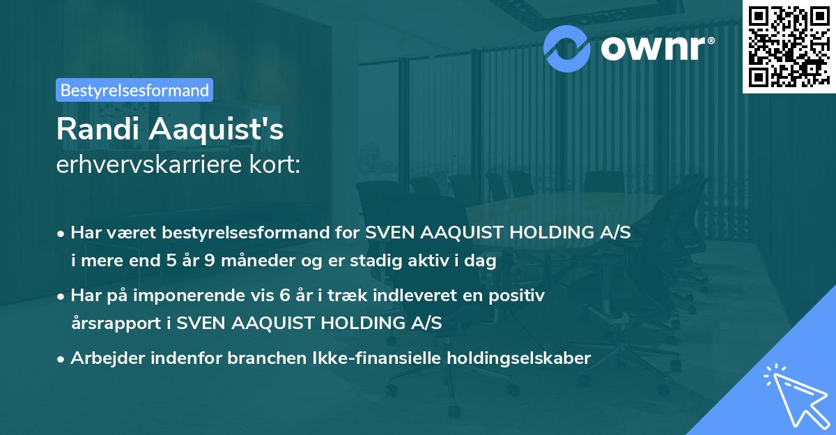 Randi Aaquist's erhvervskarriere kort