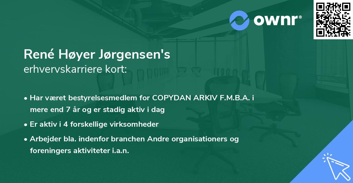 René Høyer Jørgensen's erhvervskarriere kort