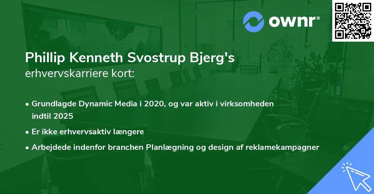 Phillip Kenneth Svostrup Bjerg's erhvervskarriere kort