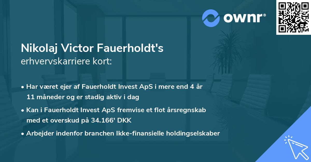 Nikolaj Victor Fauerholdt's erhvervskarriere kort