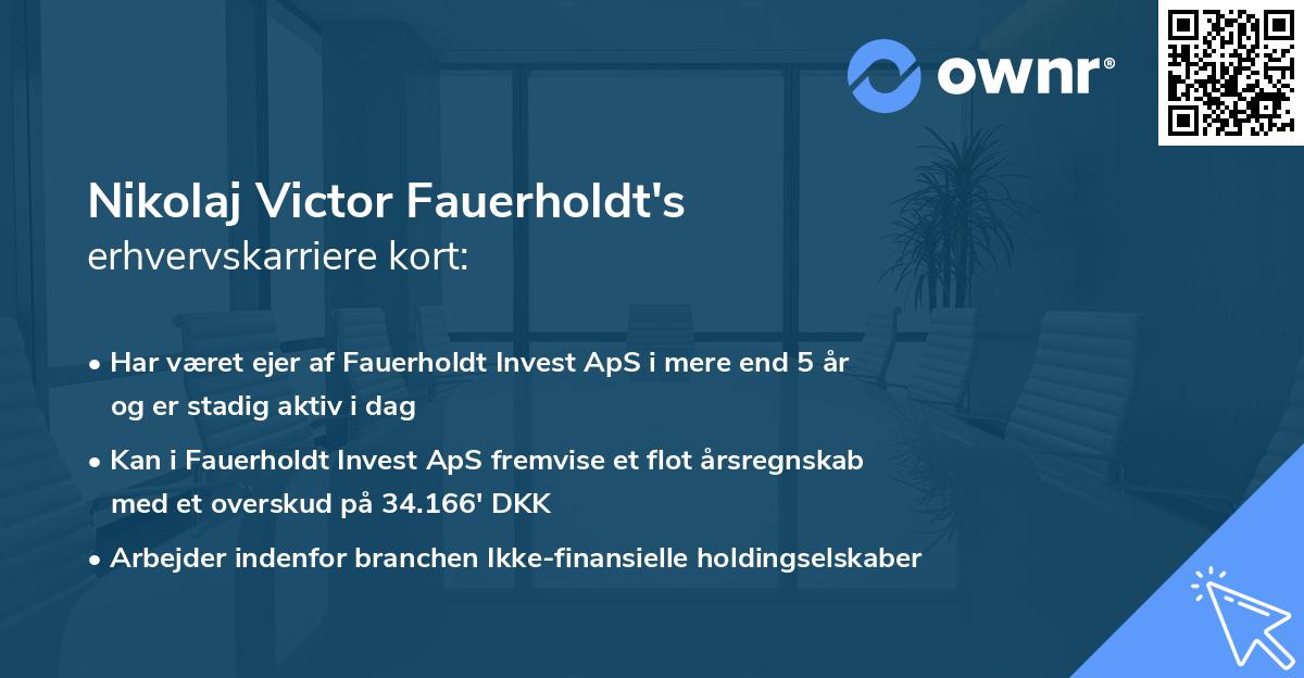 Nikolaj Victor Fauerholdt's erhvervskarriere kort