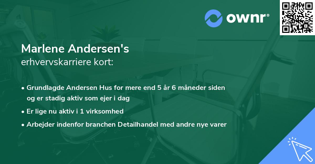 Marlene Andersen's erhvervskarriere kort
