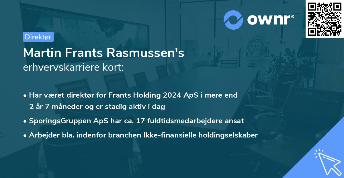 Martin Frants Rasmussen's erhvervskarriere kort
