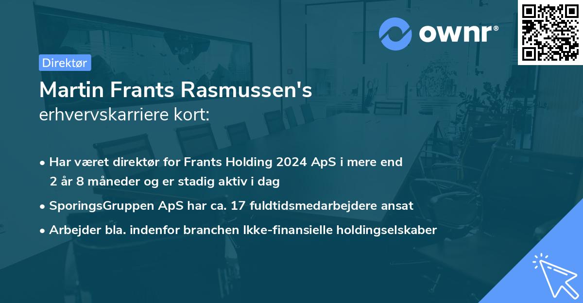 Martin Frants Rasmussen's erhvervskarriere kort