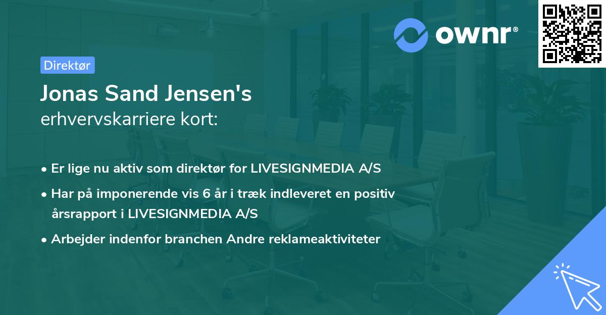 Jonas Sand Jensen's erhvervskarriere kort