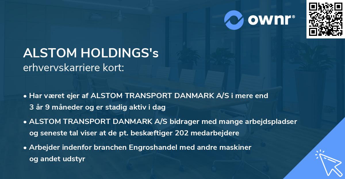 ALSTOM HOLDINGS's erhvervskarriere kort