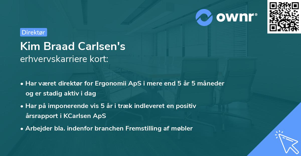 Kim Braad Carlsen's erhvervskarriere kort