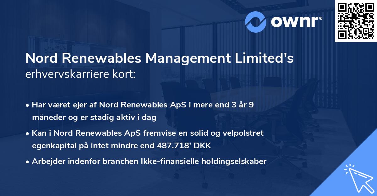 Nord Renewables Management Limited's erhvervskarriere kort