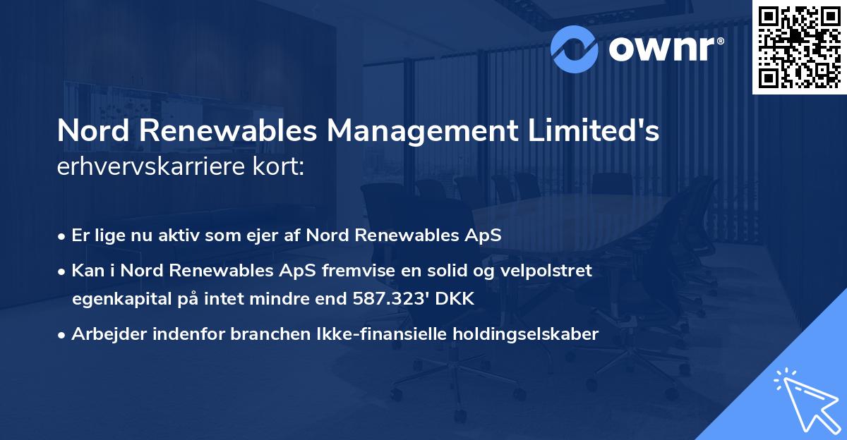 Nord Renewables Management Limited's erhvervskarriere kort