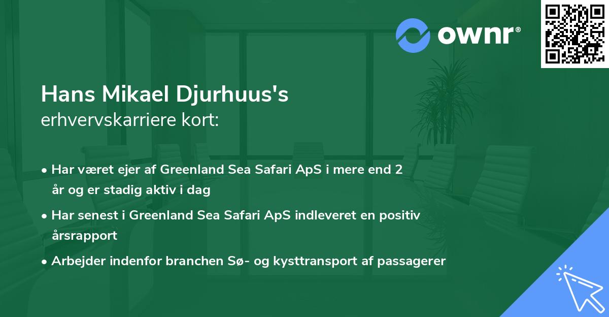 Hans Mikael Djurhuus's erhvervskarriere kort