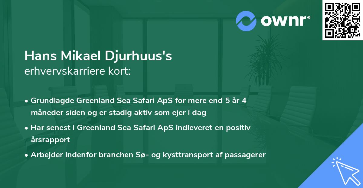 Hans Mikael Djurhuus's erhvervskarriere kort