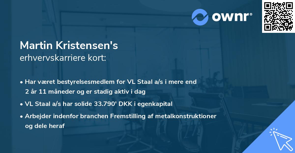 Martin Kristensen's erhvervskarriere kort