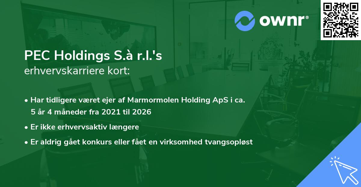 PEC Holdings S.à r.l.'s erhvervskarriere kort
