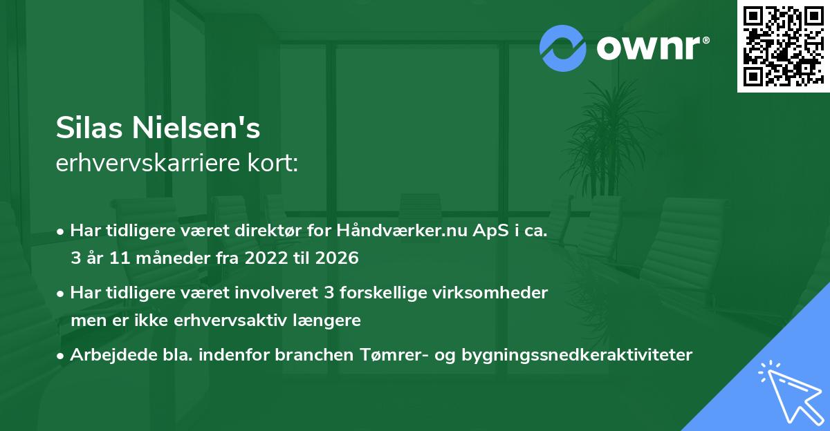 Silas Nielsen's erhvervskarriere kort