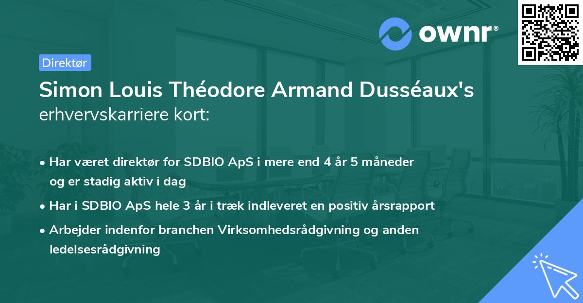 Simon Louis Théodore Armand Dusséaux's erhvervskarriere kort