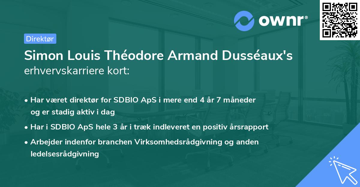 Simon Louis Théodore Armand Dusséaux's erhvervskarriere kort