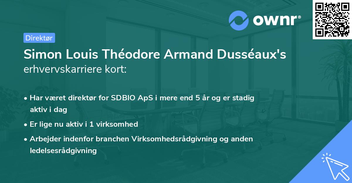 Simon Louis Théodore Armand Dusséaux's erhvervskarriere kort