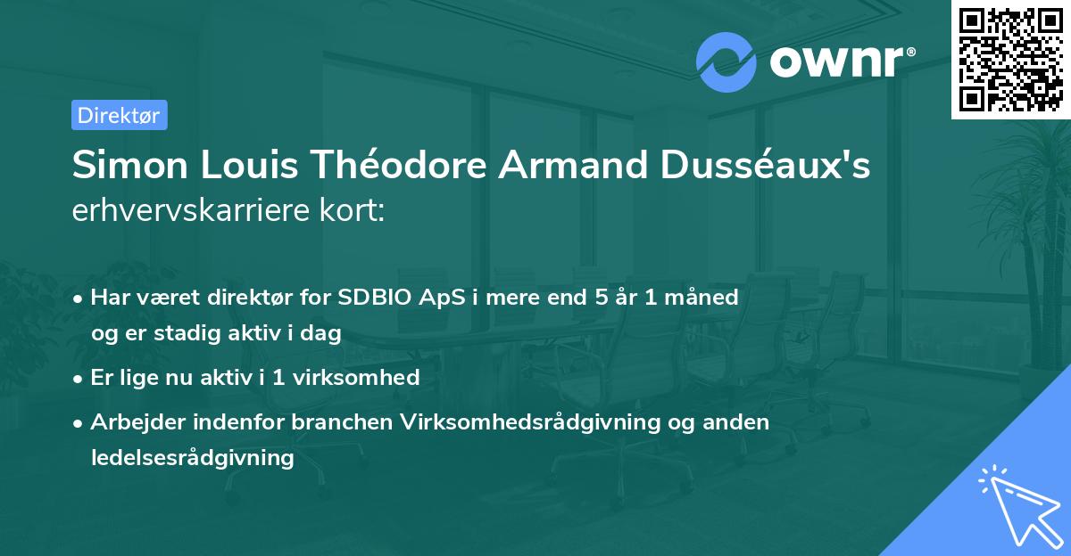 Simon Louis Théodore Armand Dusséaux's erhvervskarriere kort
