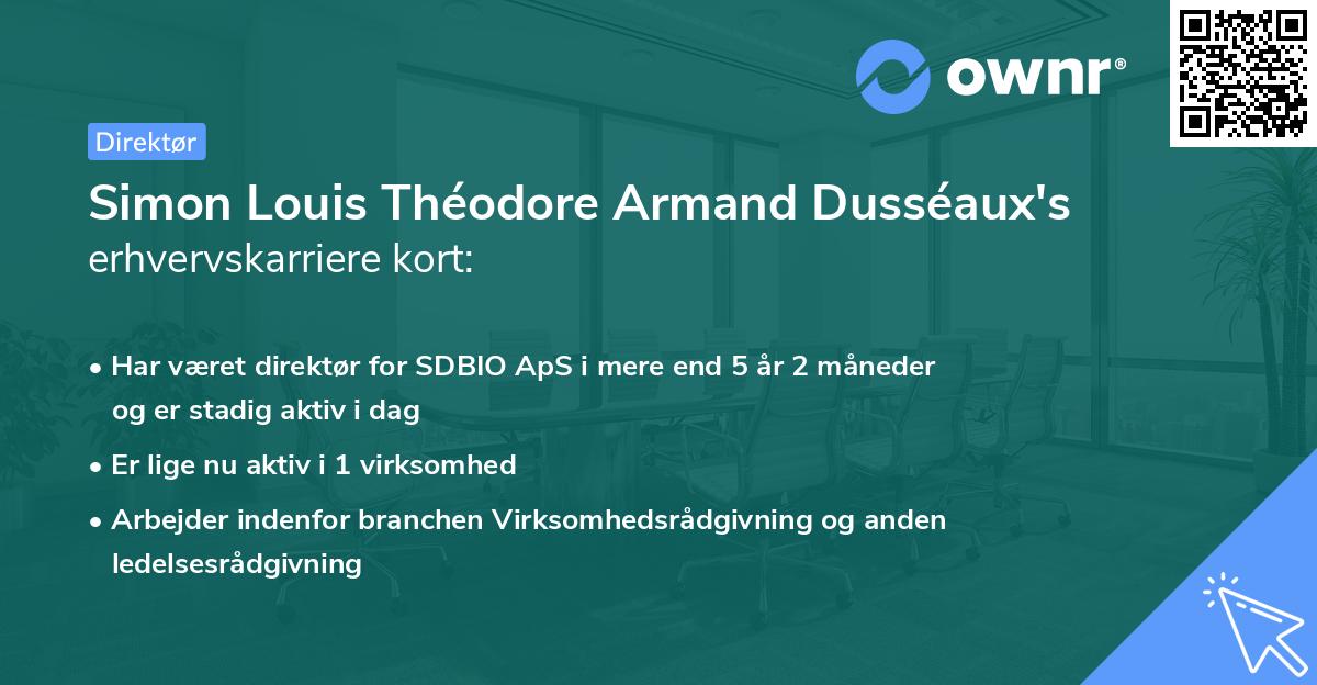Simon Louis Théodore Armand Dusséaux's erhvervskarriere kort