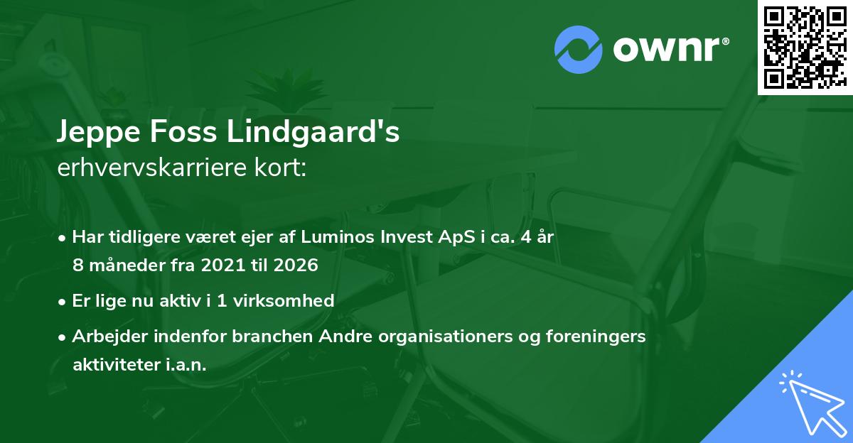 Jeppe Foss Lindgaard's erhvervskarriere kort