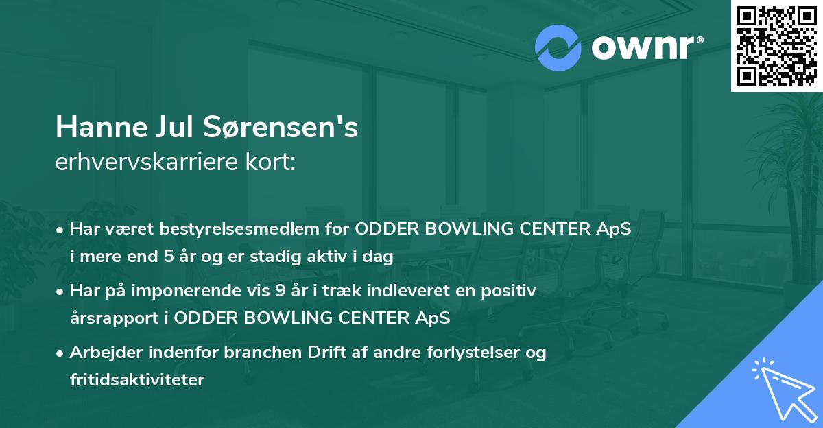 Hanne Jul Sørensen's erhvervskarriere kort
