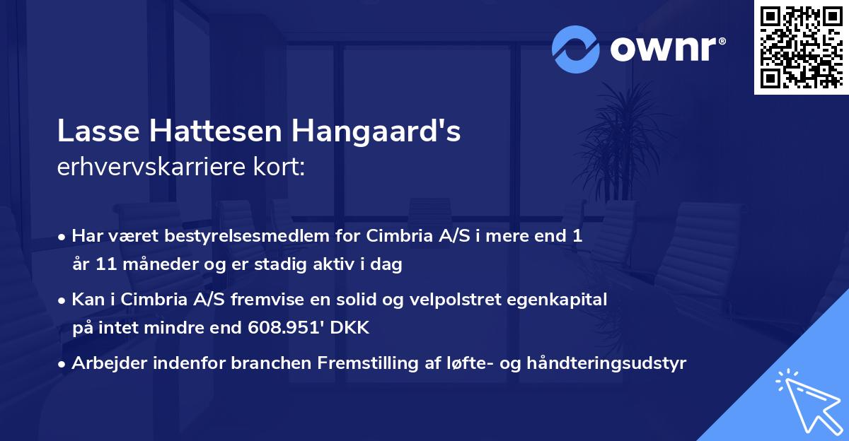 Lasse Hattesen Hangaard's erhvervskarriere kort