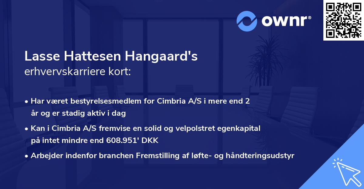 Lasse Hattesen Hangaard's erhvervskarriere kort
