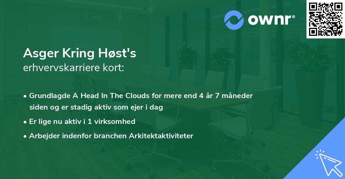 Asger Kring Høst's erhvervskarriere kort