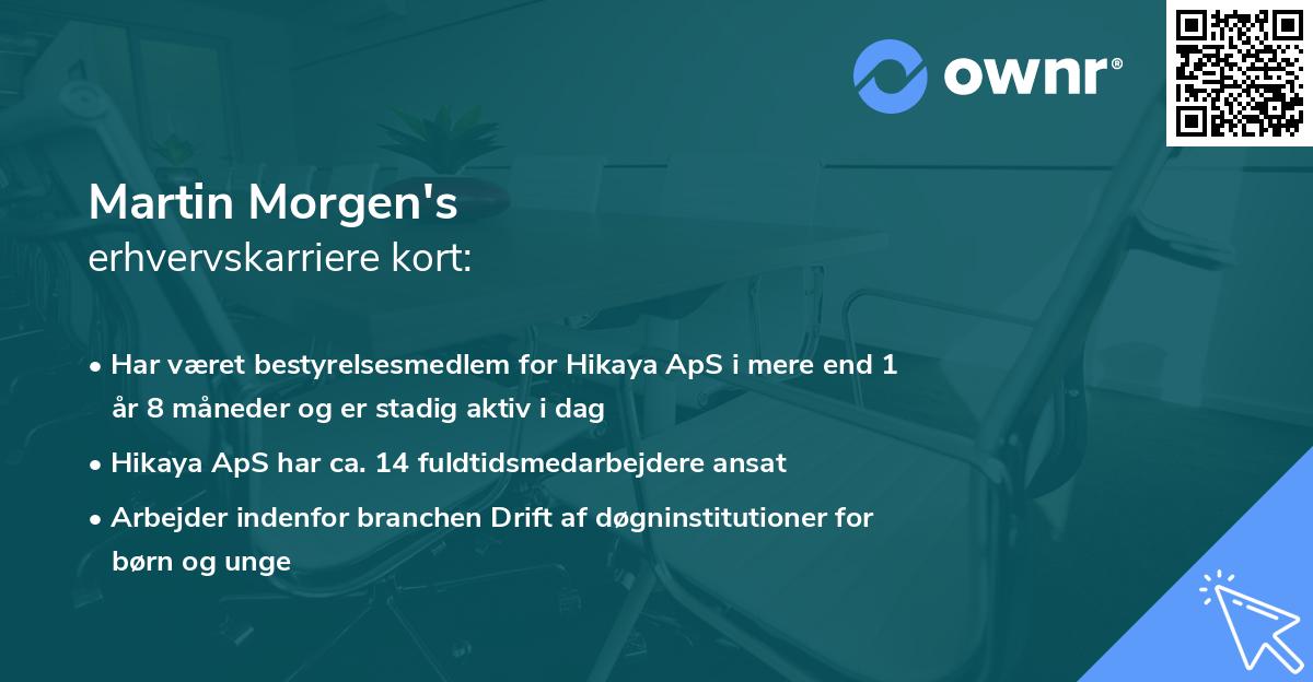 Martin Morgen's erhvervskarriere kort