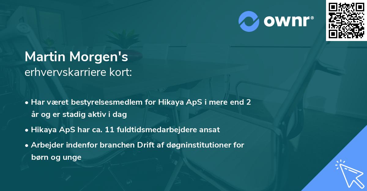 Martin Morgen's erhvervskarriere kort