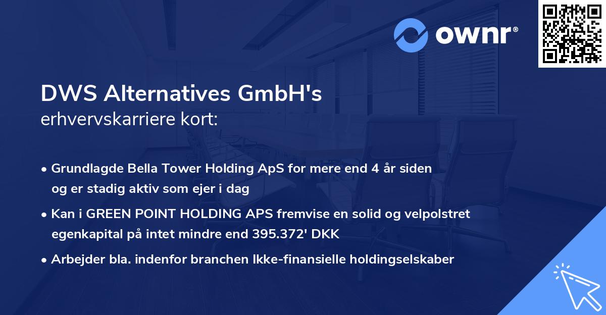 DWS Alternatives GmbH's erhvervskarriere kort