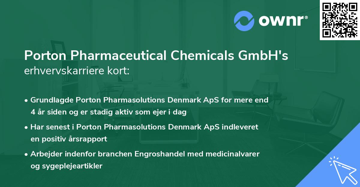 Porton Pharmaceutical Chemicals GmbH's erhvervskarriere kort