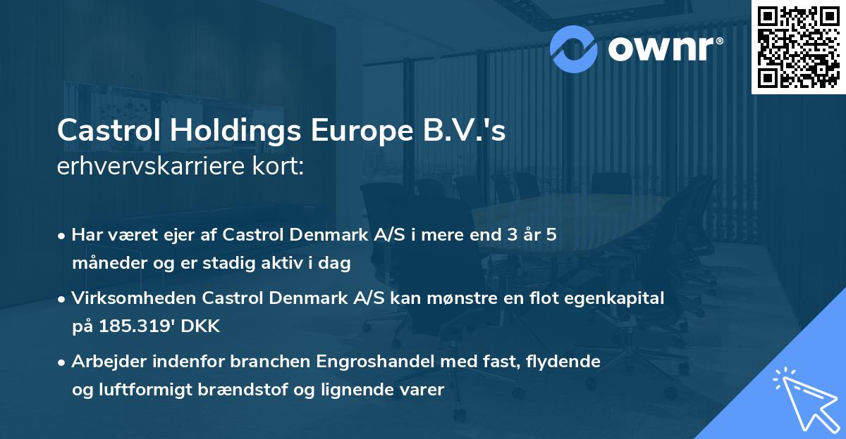 Castrol Holdings Europe B.V.'s erhvervskarriere kort