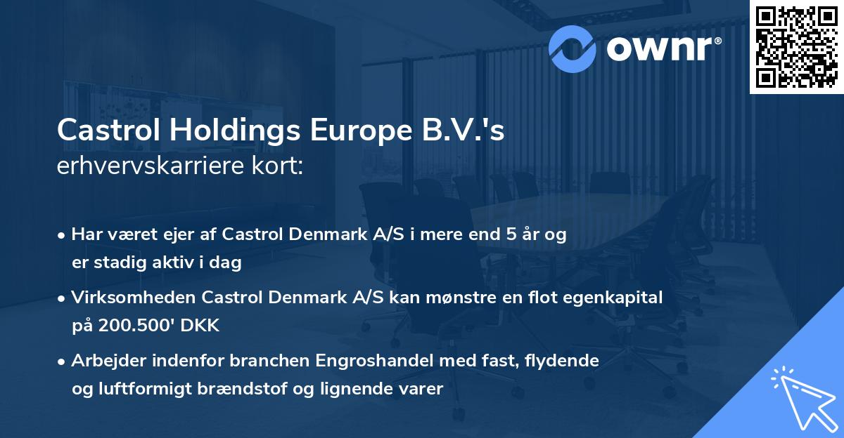 Castrol Holdings Europe B.V.'s erhvervskarriere kort