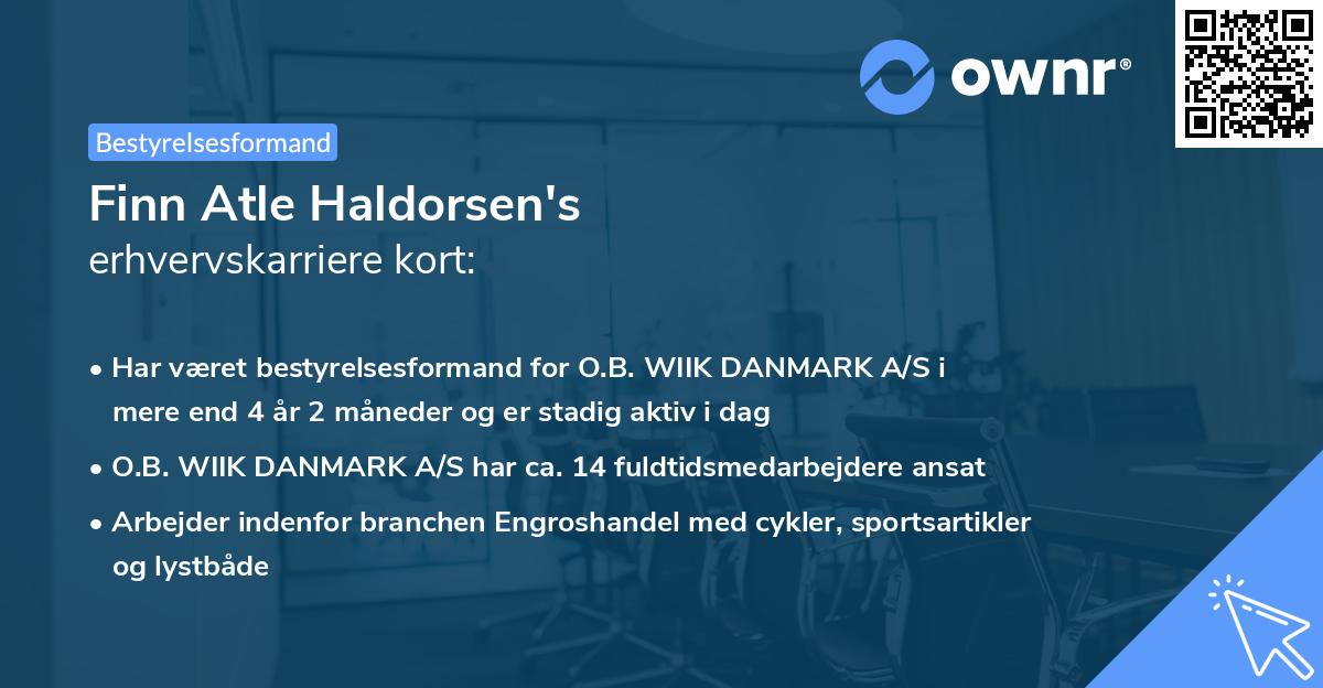 Finn Atle Haldorsen's erhvervskarriere kort