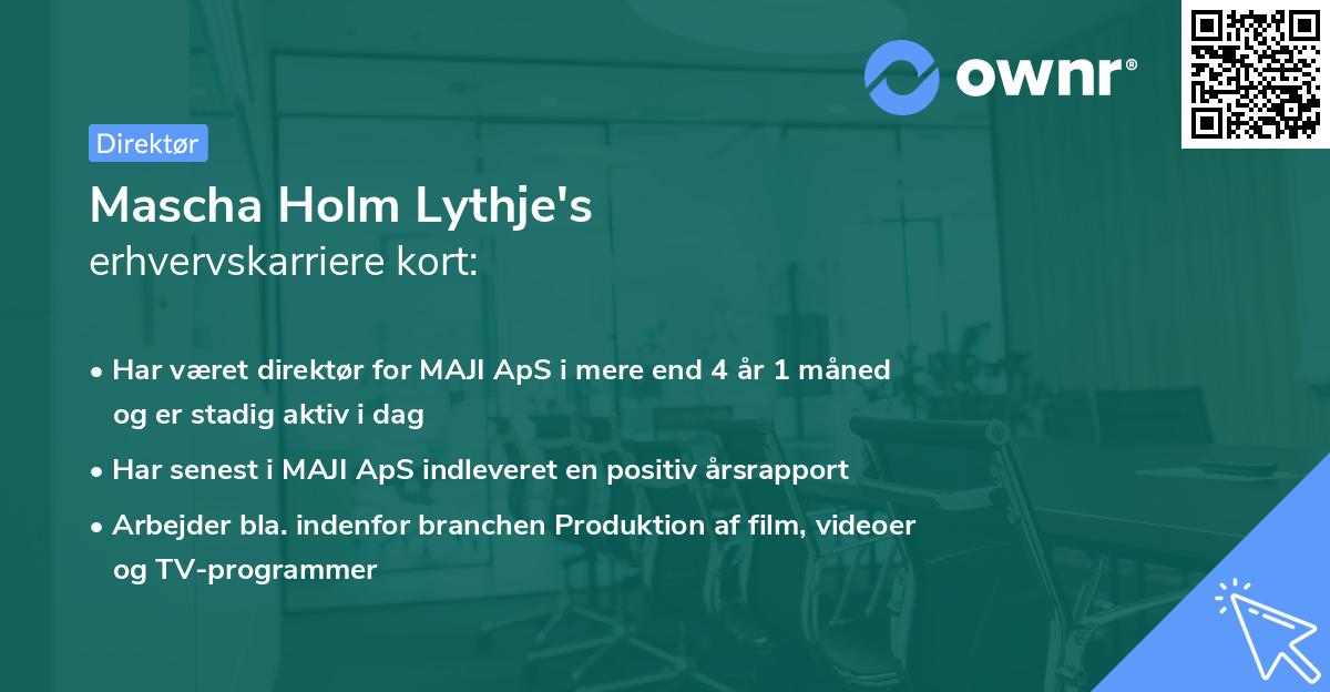 Mascha Holm Lythje's erhvervskarriere kort
